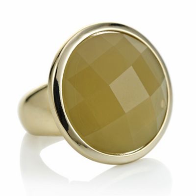 Gold crystal stone ring